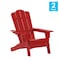 Flash Furniture Red Adirondack Patio Chairs with Cupholder, 2PK 2-LE-HMP-1044-10-RD-GG - alternate 5
